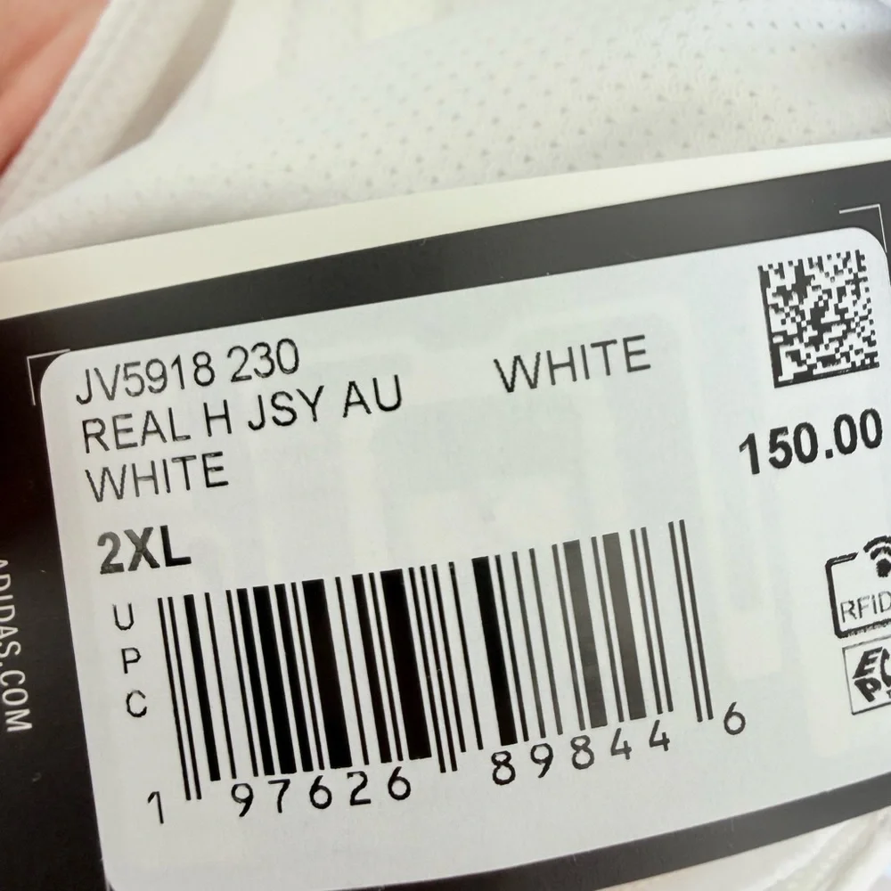 Adidas Real Madrid 2025/26 Authentic Home Jersey Player version 2XL White Soccer